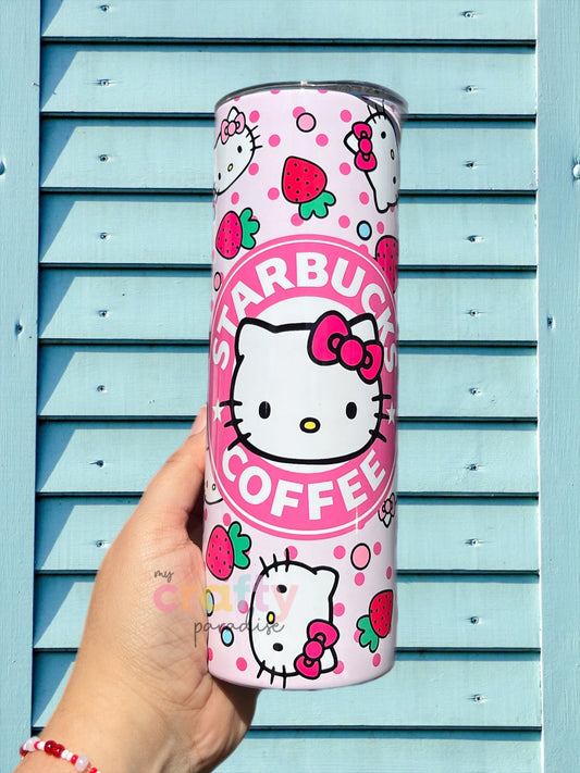 Hello Kitty Cute Strawberry Pink 20oz Stainless Steel Tumbler