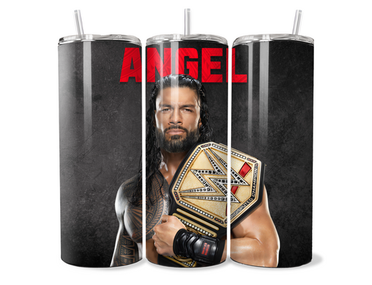 Personalized Wrestling 20oz Stainless Steel Tumbler